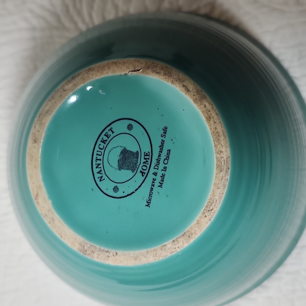 Nantucket Home Blue and Green Ceramic Bowl - Picture 3 of 5